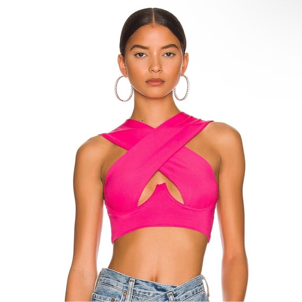 Revolve Superdown Pink Cross-Front Women's Top